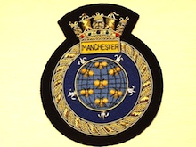 HMS Manchester wire blazer badge - Click Image to Close